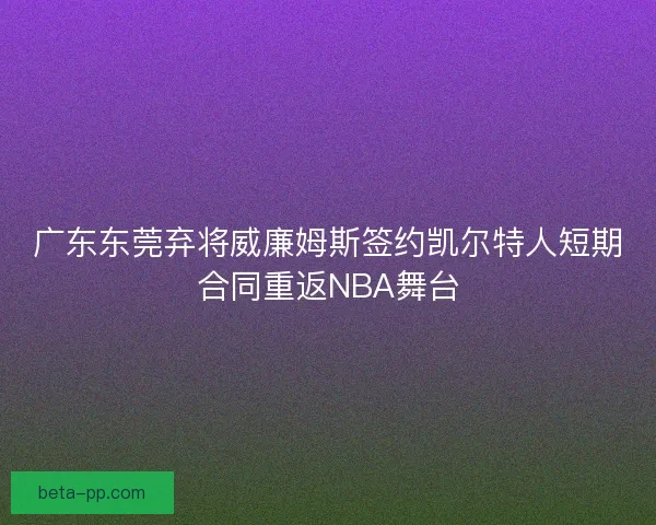 广东东莞弃将威廉姆斯签约凯尔特人短期合同重返NBA舞台